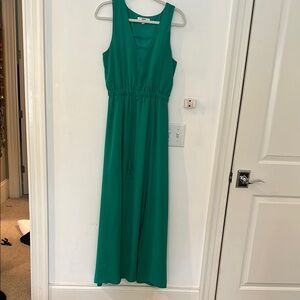 Elegant Green Sleeveless Maxi Dress